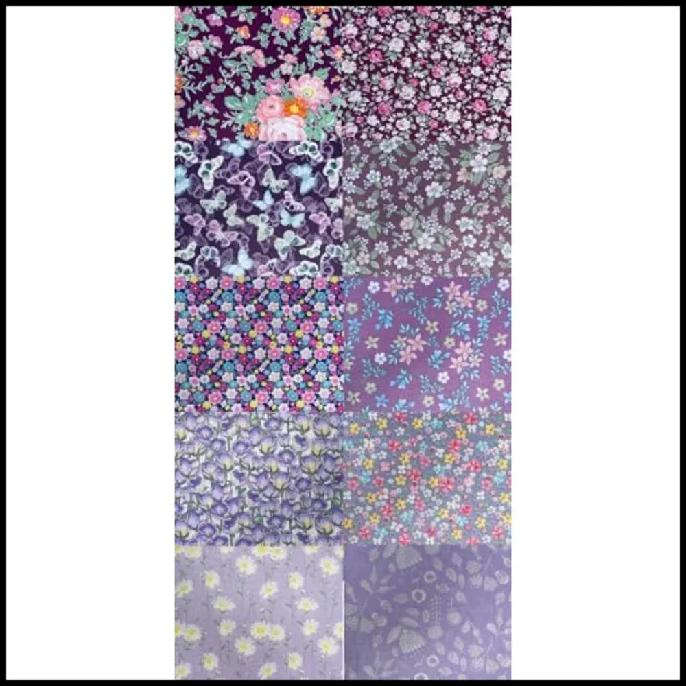 Floral Fabric Squares Quilting Supplies DIY Sewing Craft Patchwork Bundle